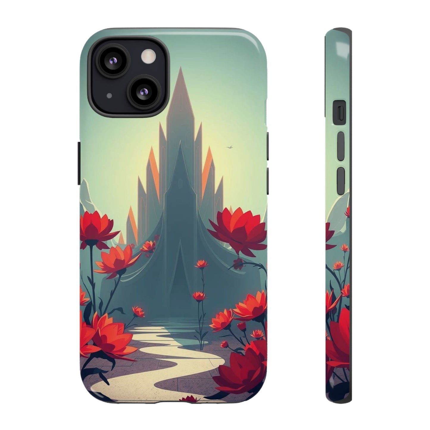 iPhone 13 / Glossy Phone Case - Gothic Alien Garden Design Phone Case