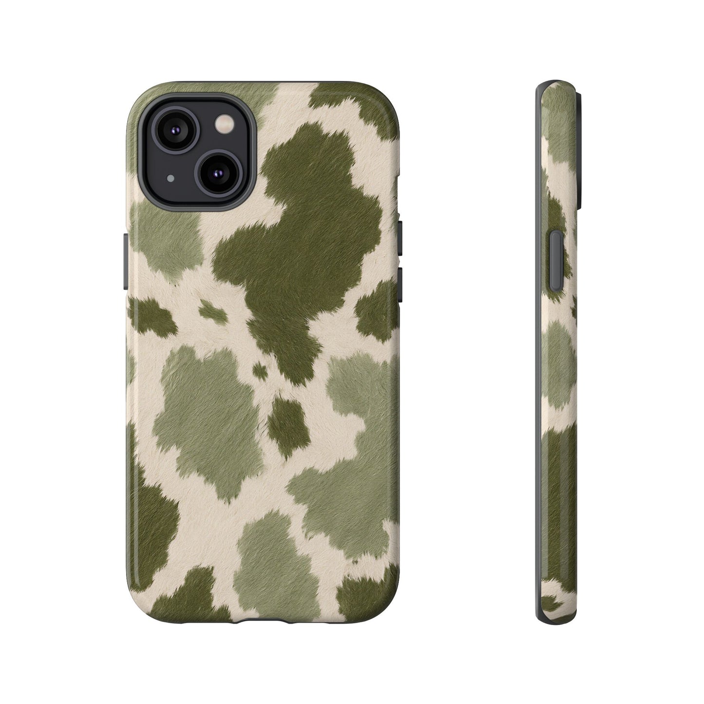 Stylish Olive Green Cow Print Phone Case