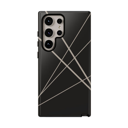 Samsung Galaxy S24 Ultra / Glossy Phone Case - Abstract Black with Grey Lines Phone Case