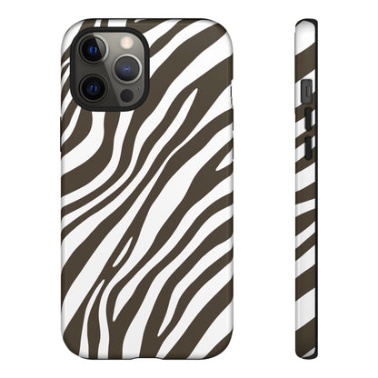 Modern Mocha Zebra Print Phone Case