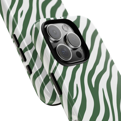Stylish Sage Zebra Print Phone Case