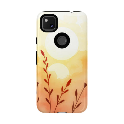 Watercolour Wildflower & Sun Design Phone Case