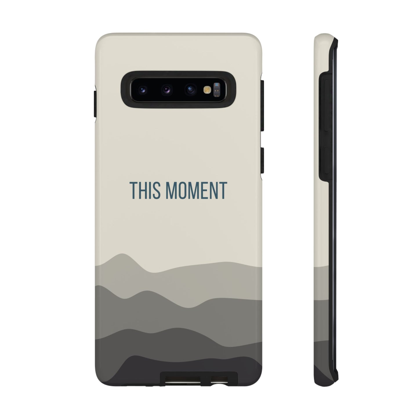 Phone Case - Minimalist Cream Waves ’This Moment’ Statement Phone Case