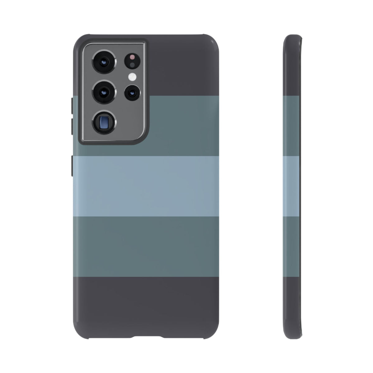 Shades of Blue Horizontal Stripe Pattern Phone Case - Blue Phone Case - Samsung Galaxy S21 Ultra / Glossy