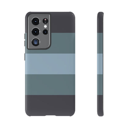 Shades of Blue Horizontal Stripe Pattern Phone Case - Blue Phone Case - Samsung Galaxy S21 Ultra / Glossy