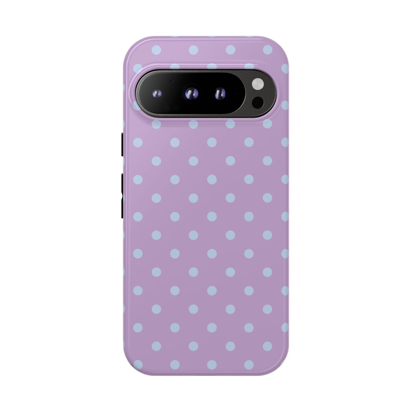 Google Pixel 9 Pro / Glossy Phone Case - Trendy Lilac & Ice Blue Dot Pattern Phone Case