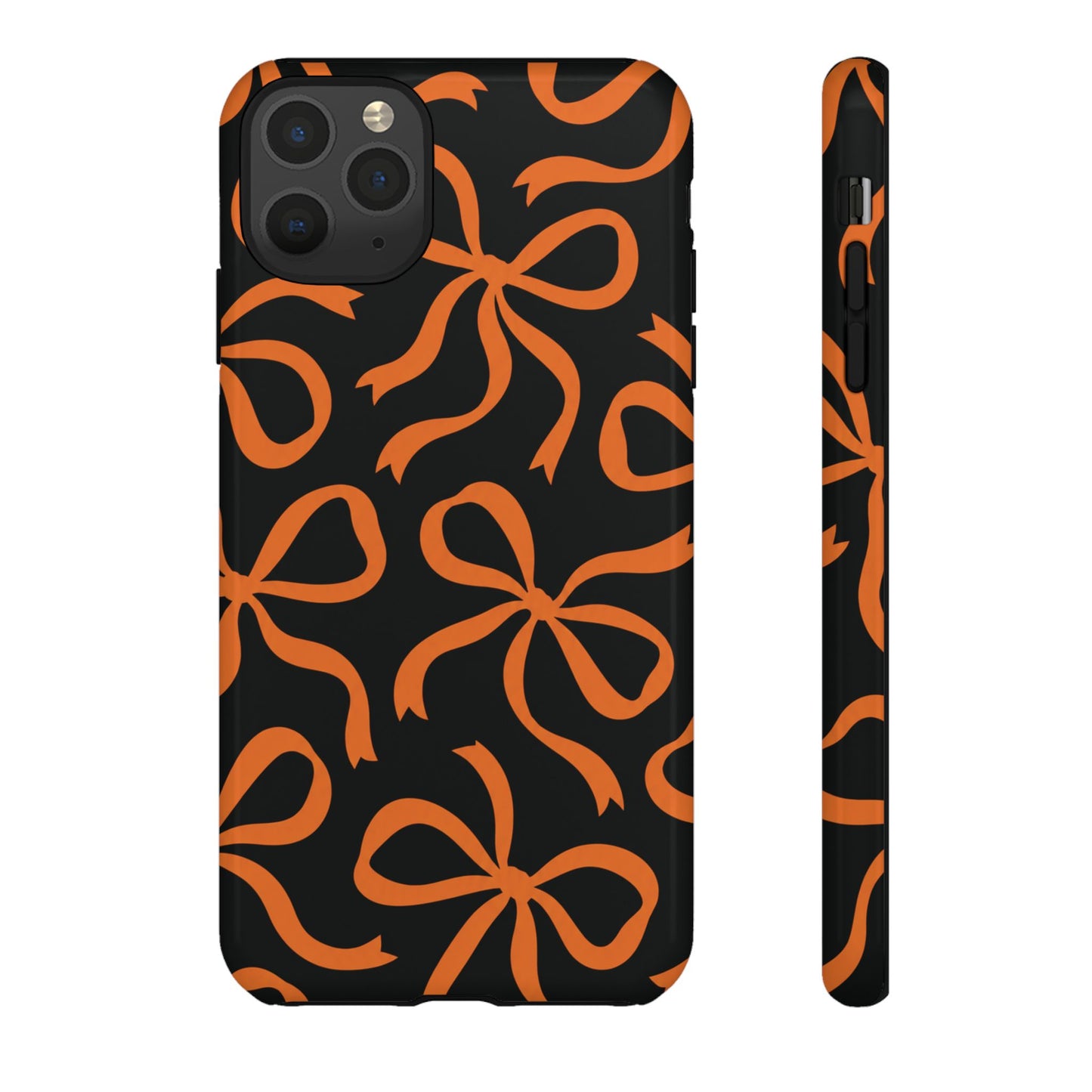 Bold Black and Burnt Orange Bow Pattern Phone Case