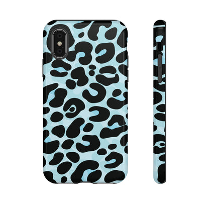 Cool Aqua Leopard Print Phone Case