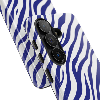 Stylish Electric Blue Zebra Print Phone Case