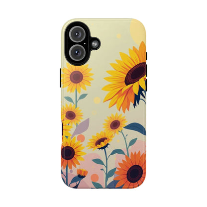 Modern Flat Sunflower Design Phone Case - Multicolor Phone Case - iPhone 16 Plus / Glossy