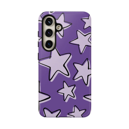 Violet Purple Doodle Star Phone Case