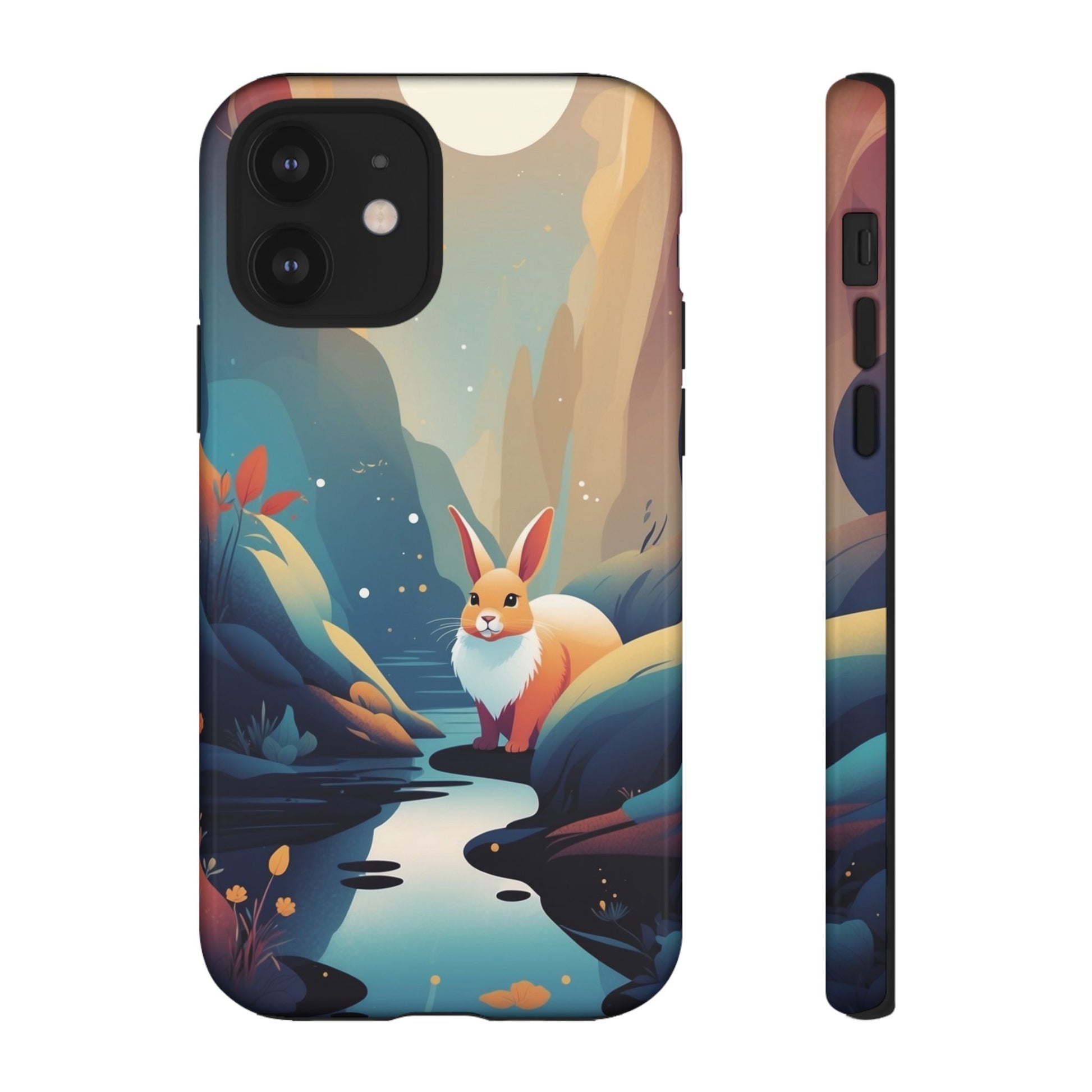 Stylised Rabbit Design Phone Case - Multicolor Phone Case - iPhone 12 / Glossy