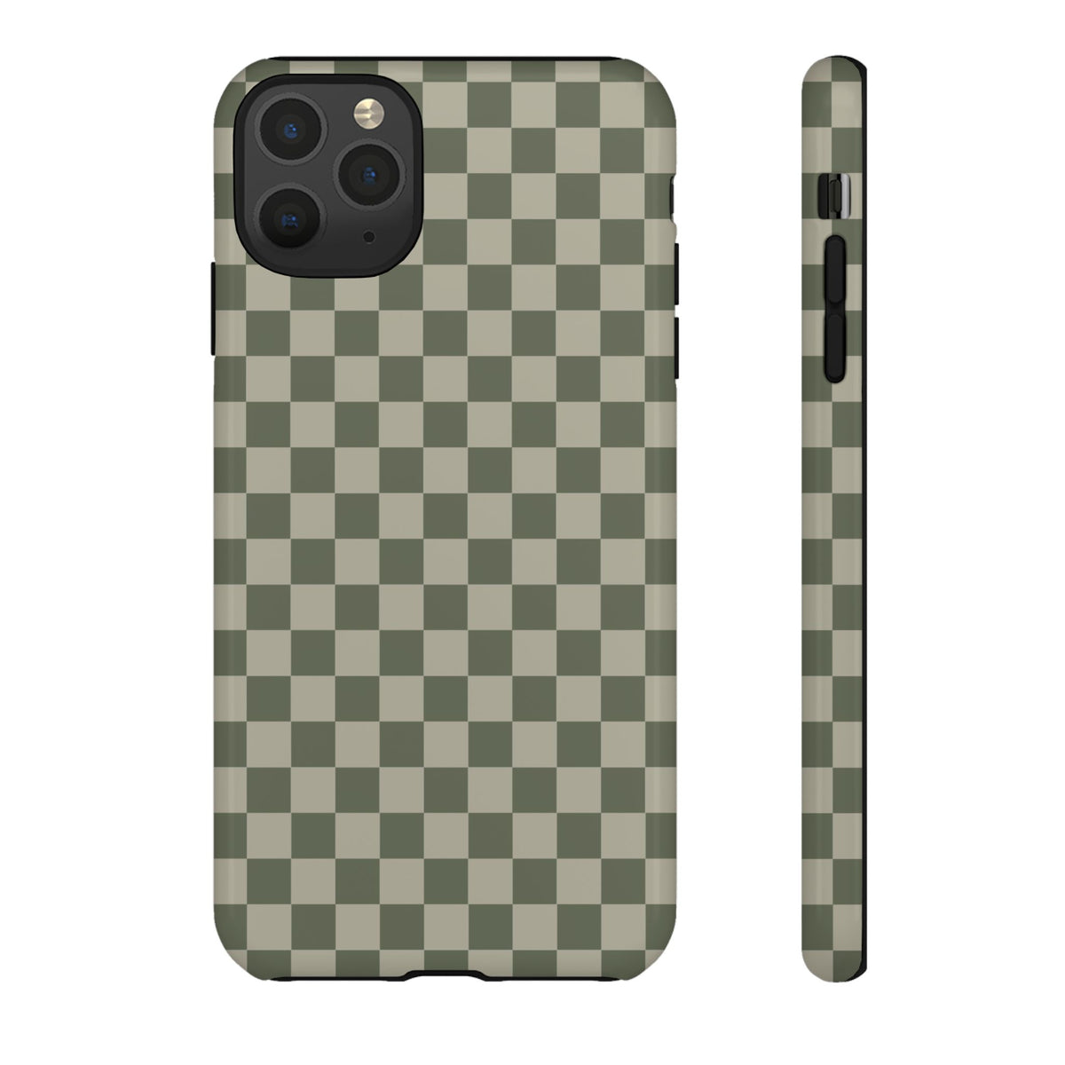 Bold Olive Green Checked Pattern Phone Case - Green Phone Case - iPhone 11 Pro Max / Glossy