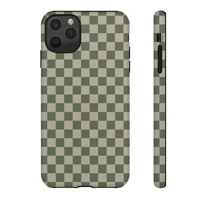Bold Olive Green Checked Pattern Phone Case - Green Phone Case - iPhone 11 Pro Max / Glossy