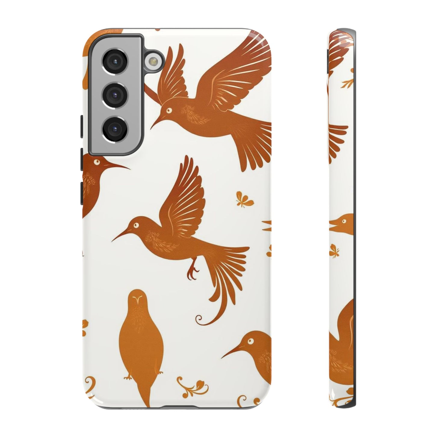 Samsung Galaxy S22 Plus / Glossy Phone Case - Abstract Bird Pattern Phone Case