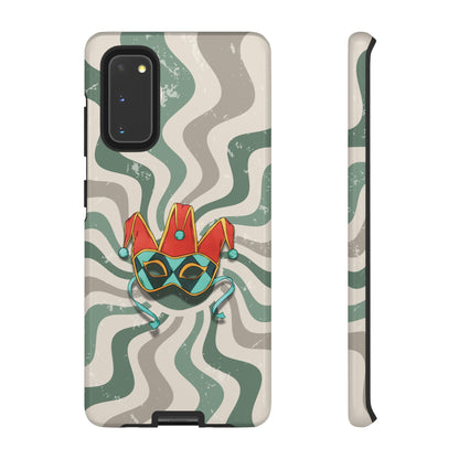Samsung Galaxy S20 / Glossy Phone Case - Venetian Jester Mask – Green Retro Soft Revival Phone Case