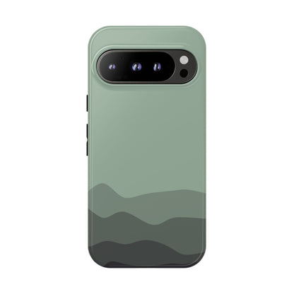 Green Abstract Waves Protective Phone Case - Green Phone Case - Google Pixel 9 Pro / Glossy