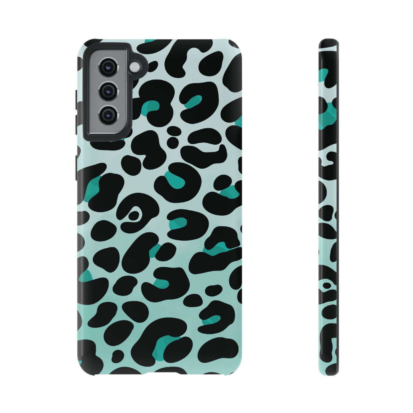 Cool Aqua Leopard Print Phone Case