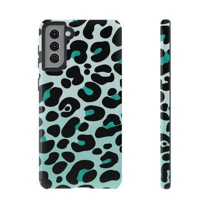 Cool Aqua Leopard Print Phone Case