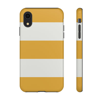 iPhone XR / Glossy Phone Case - Yellow & White Horizontal Stripe Pattern Phone Case