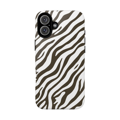 Stylish Mocha Zebra Print Phone Case