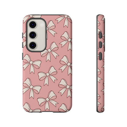 Chic Blush Pink Bow Pattern Phone Case