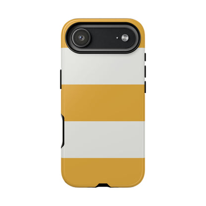 iPhone 17 Air / Glossy Phone Case - Yellow & White Horizontal Stripe Pattern Phone Case