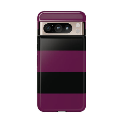 Google Pixel 8 Pro / Glossy Phone Case - Purple & Black Horizontal Stripe Pattern Phone Case