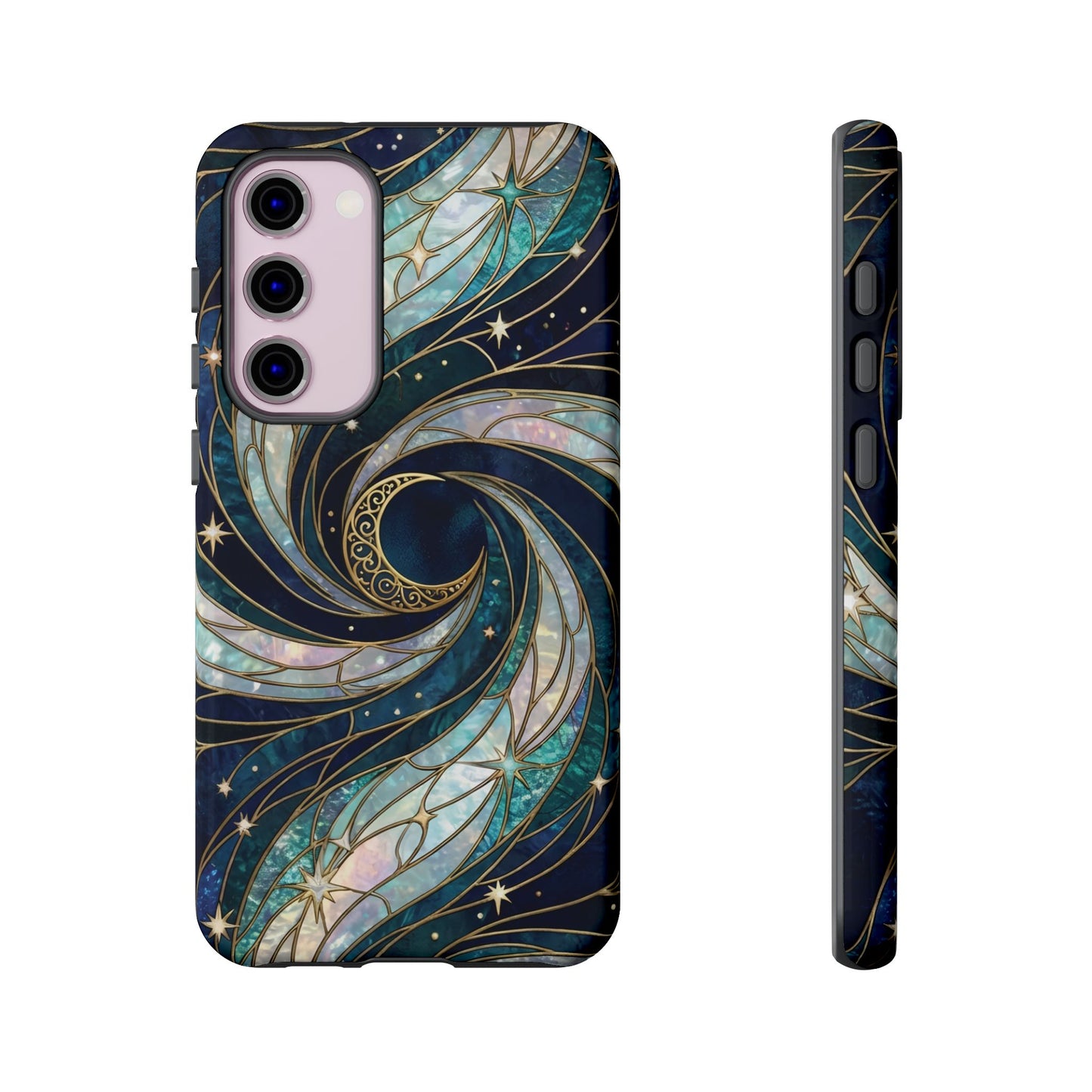 Elegant Navy & Teal Celestial Swirl Phone Case