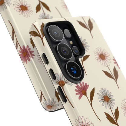 Pretty Cream & Rose Daisy Pattern Phone Case