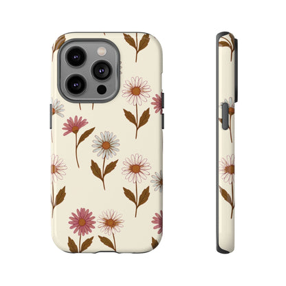 Pretty Cream & Rose Daisy Pattern Phone Case