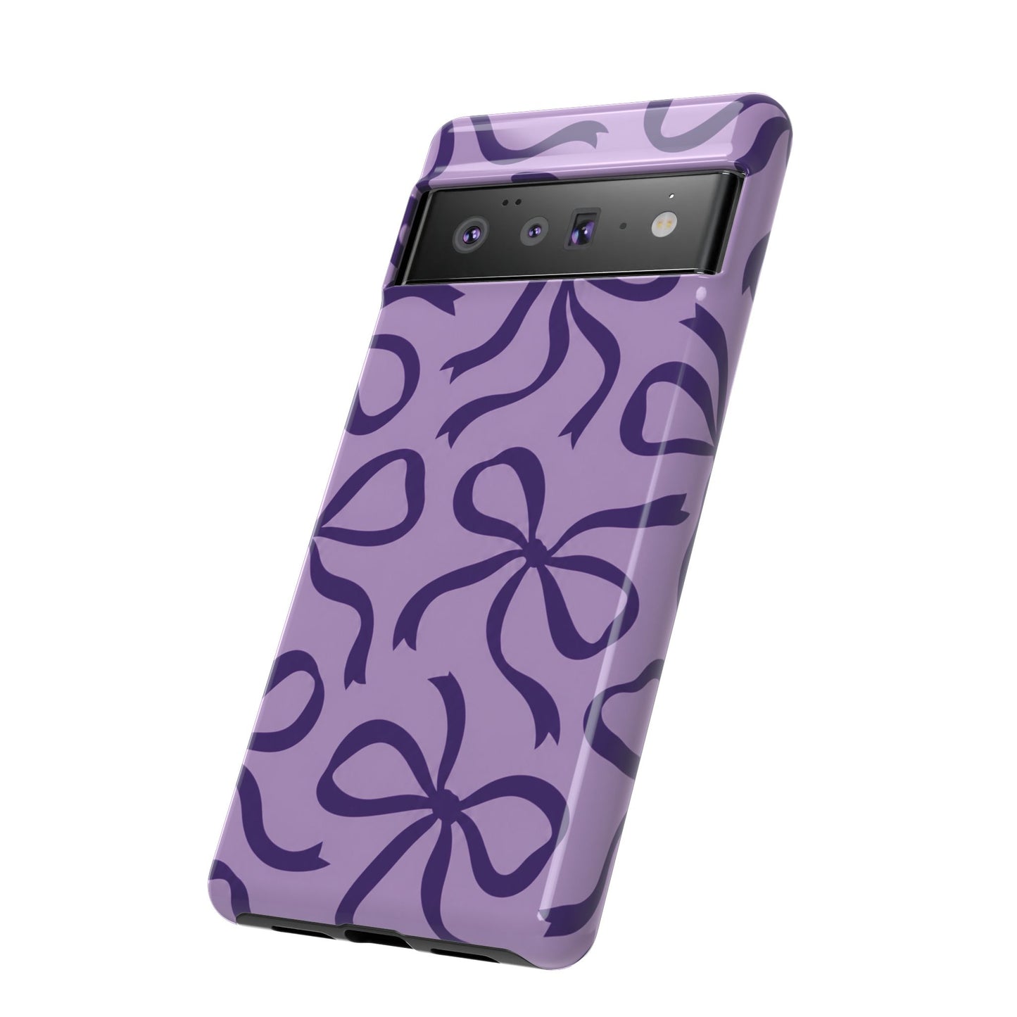 Bold Lilac and Deep Purple Bow Pattern Phone Case