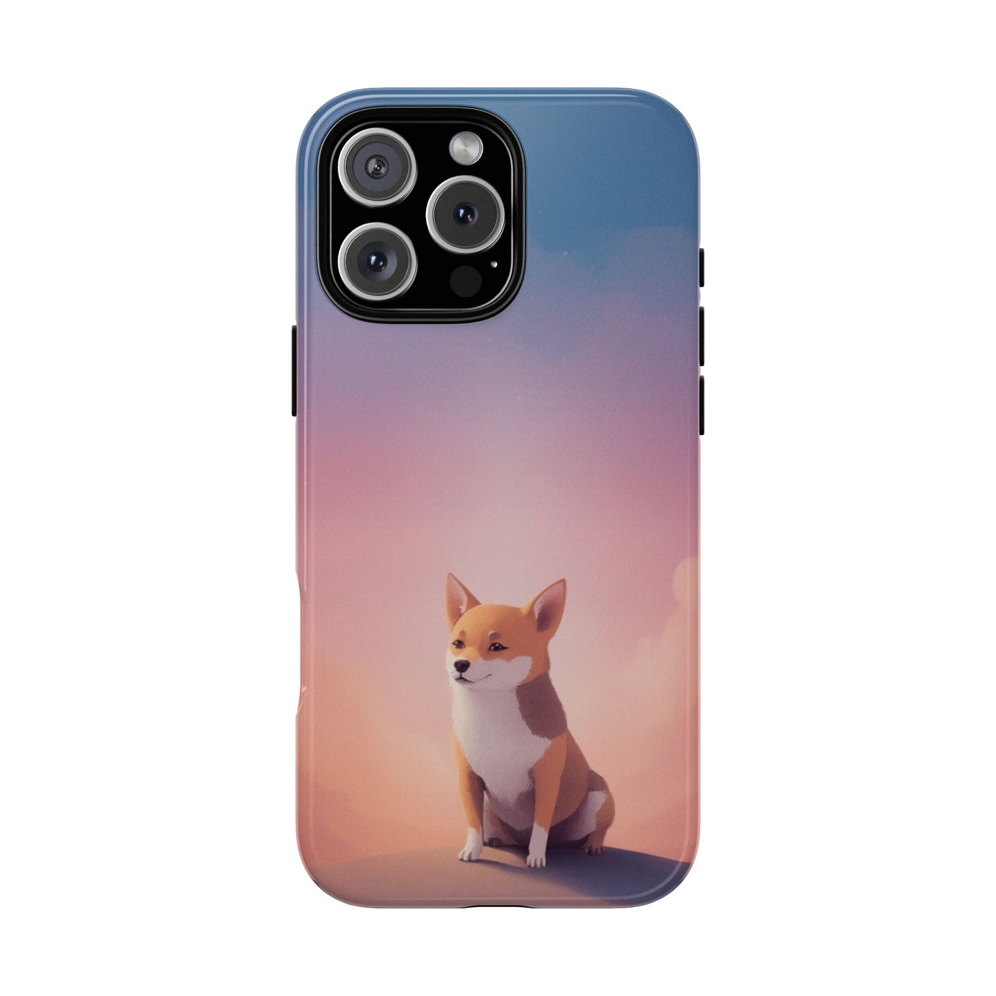 iPhone 16 Pro Max / Glossy Phone Case - Cute Dog & Cloud Design ’Good Doggo’ Phone Case
