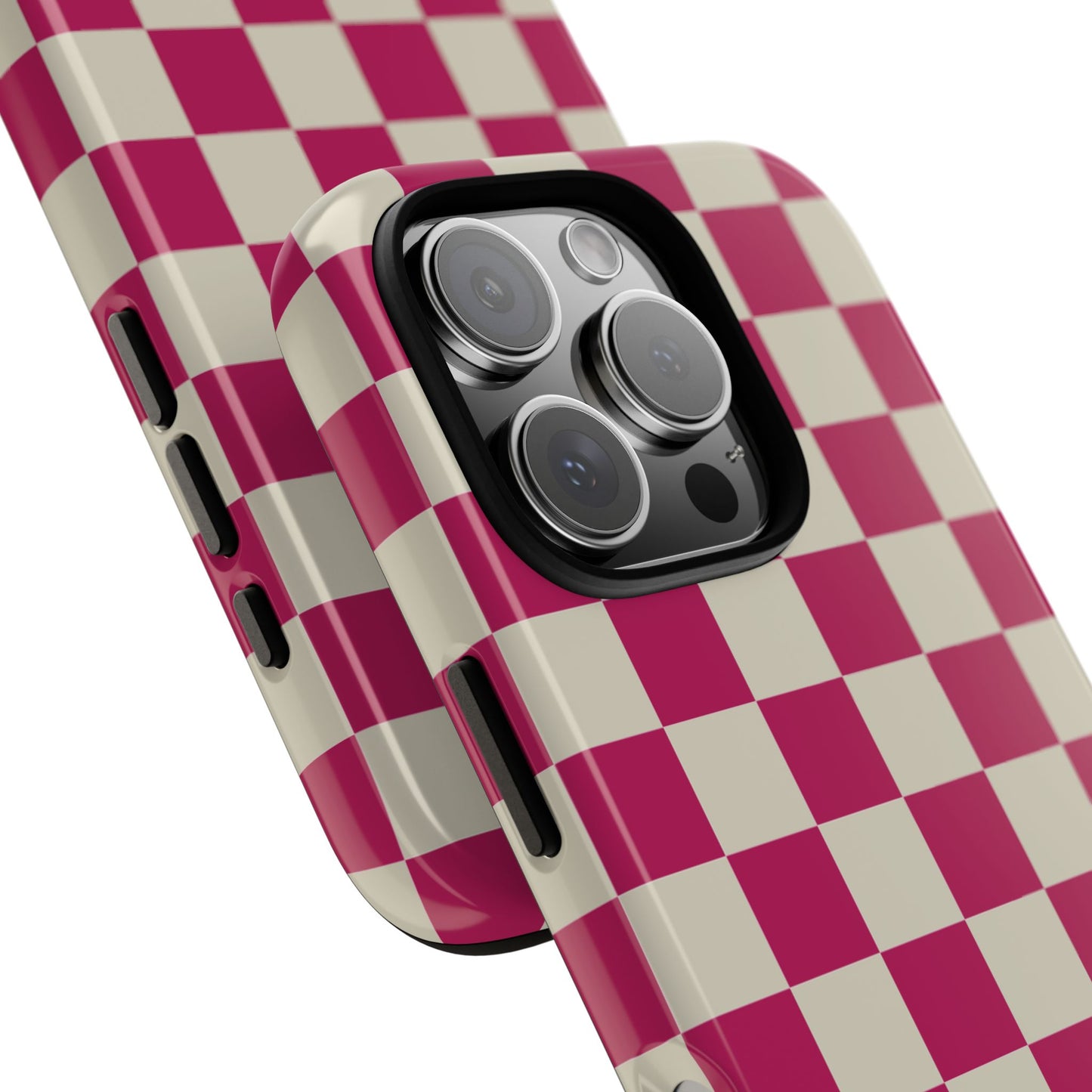 Phone Case - ’Pink & White Checkered Pattern’ Phone Case