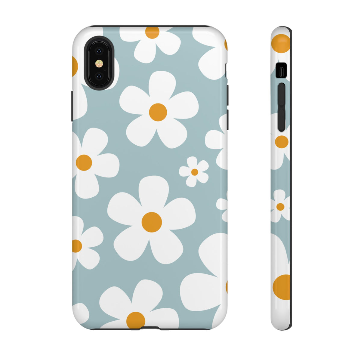 Cute Blue Daisy Pattern Phone Case - Blue Phone Case - iPhone XS MAX / Glossy