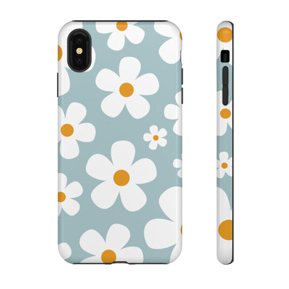 Cute Blue Daisy Pattern Phone Case - Blue Phone Case - iPhone XS MAX / Glossy