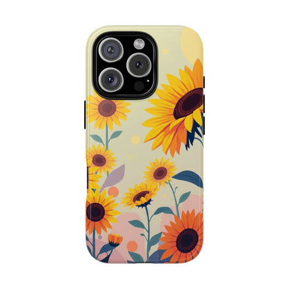 Modern Flat Sunflower Design Phone Case - Multicolor Phone Case - iPhone 16 Pro / Glossy
