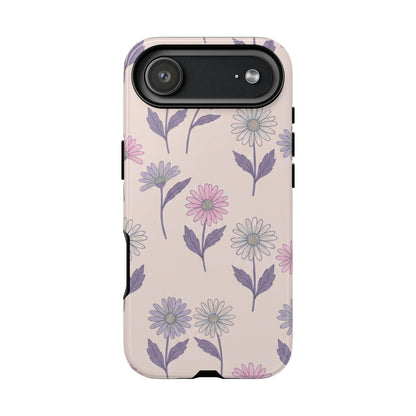 Pretty Pink & Purple Daisy Pattern Phone Case