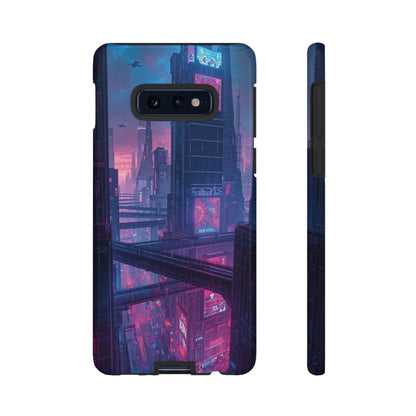 Neon Cyberpunk Megacity Sci-fi Phone Case - Blue Phone Case