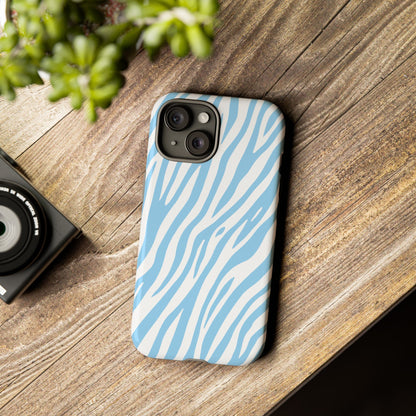 Sky Blue Tiger Print Phone Case