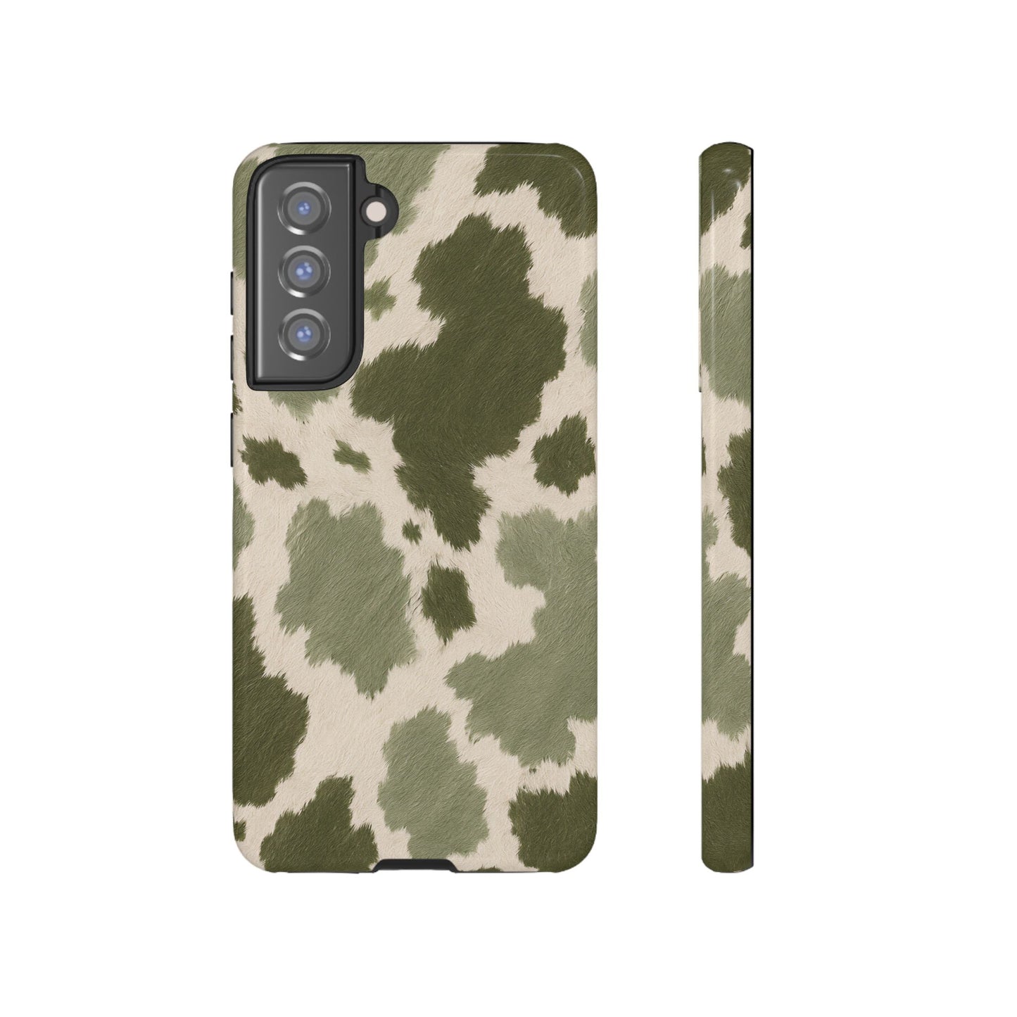 Stylish Olive Green Cow Print Phone Case