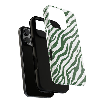 Stylish Sage Zebra Print Phone Case