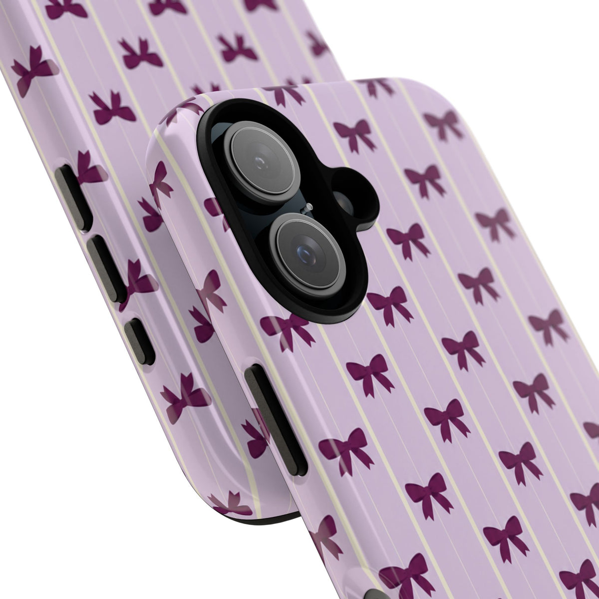 Retro Plum Purple Bow Pattern Phone Case