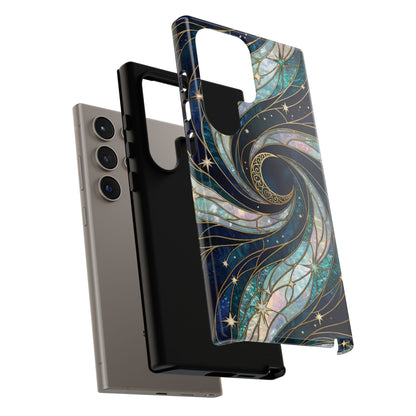 Elegant Navy & Teal Celestial Swirl Phone Case