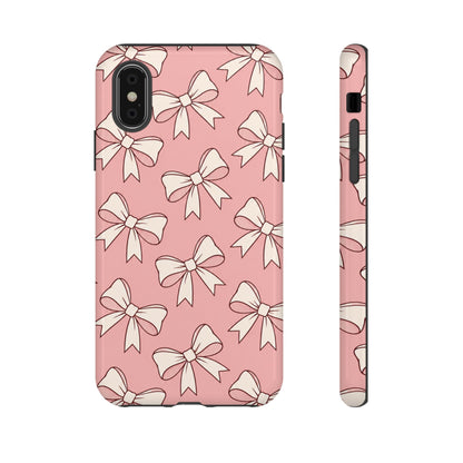 Chic Blush Pink Bow Pattern Phone Case