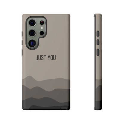 Samsung Galaxy S23 Ultra / Glossy Phone Case - Minimalist Beige Waves ’Just You’ Statement Phone Case