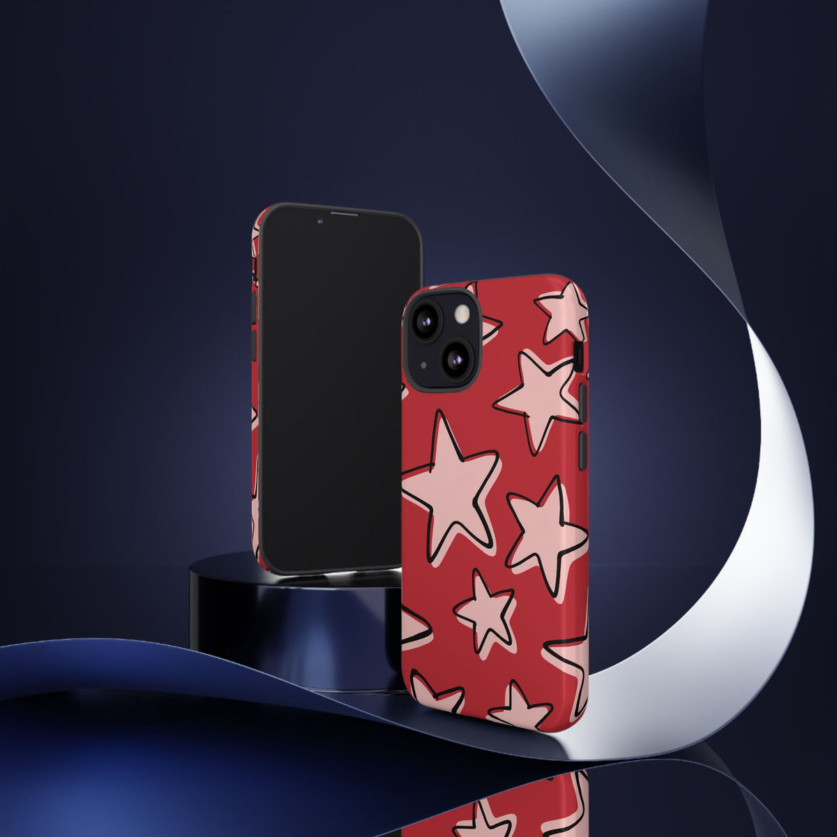 Cherry Red Doodle Star Phone Case