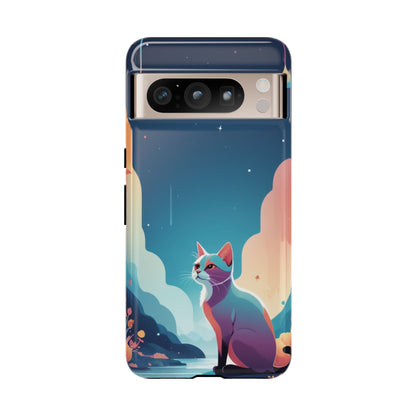 Stylised Cat Design Phone Case - Multicolor Phone Case - Google Pixel 8 Pro / Glossy