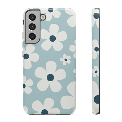 Cute Light Blue Daisy Pattern Phone Case - Blue Phone Case - Samsung Galaxy S22 Plus / Glossy