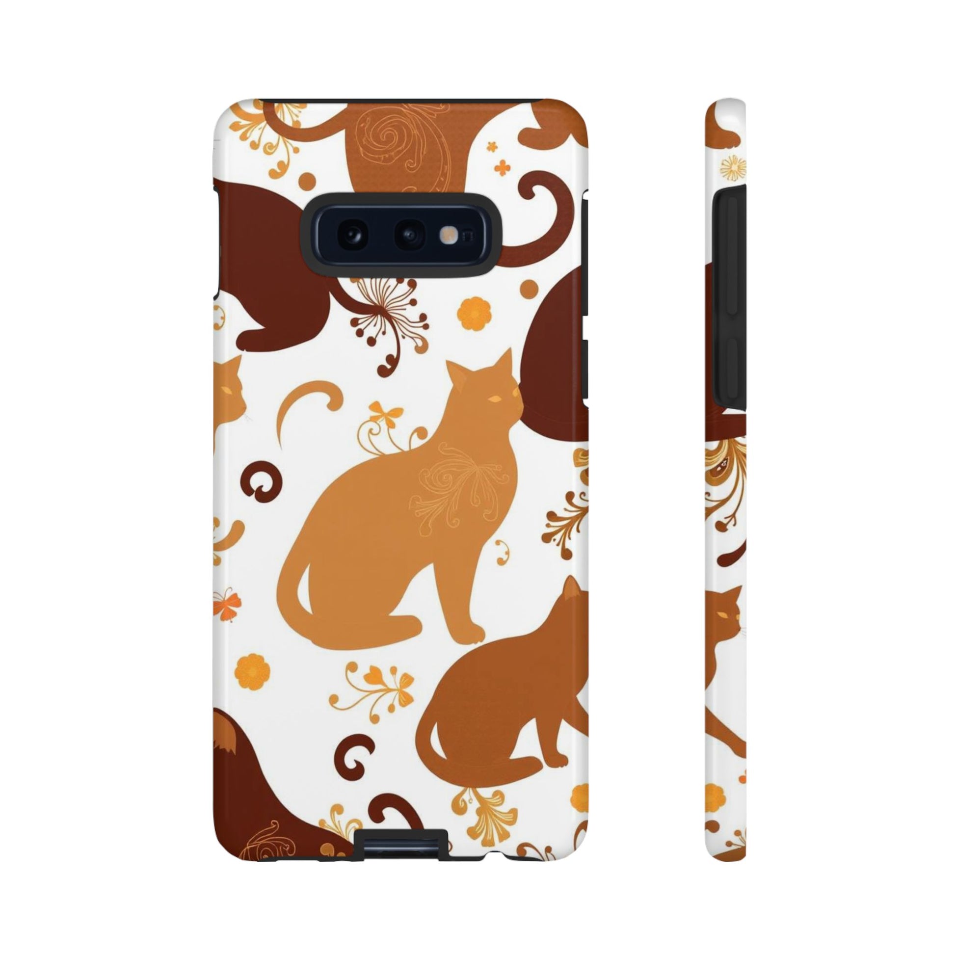 Abstract Cat Pattern Phone Case - White Phone Case - Samsung Galaxy S10E / Glossy